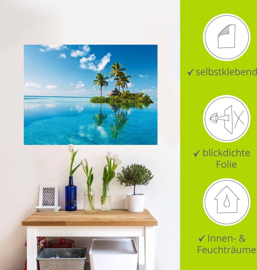 Artland Artprint Tropisch paradijs eiland palmen zee als artprint van aluminium artprint voor buiten artprint op linnen poster muursticker