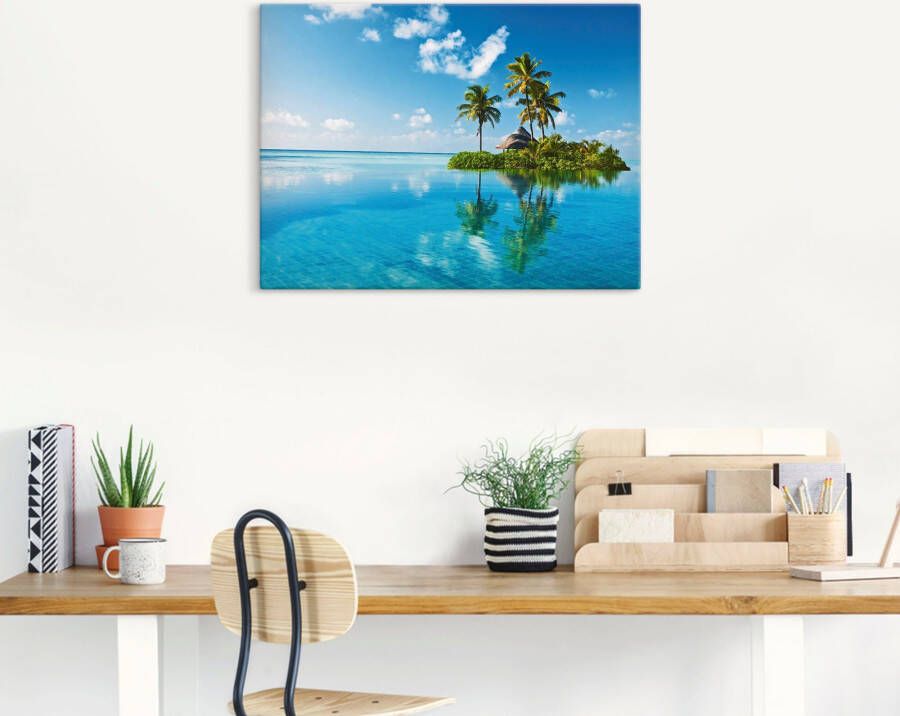 Artland Artprint Tropisch paradijs eiland palmen zee als artprint van aluminium artprint voor buiten artprint op linnen poster muursticker