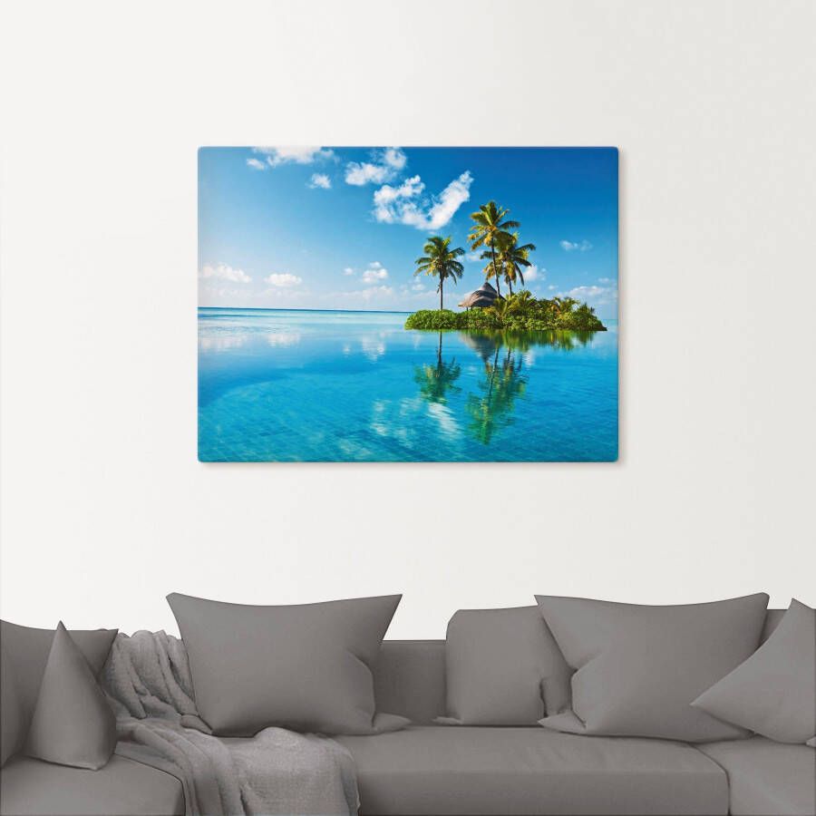 Artland Artprint Tropisch paradijs eiland palmen zee als artprint van aluminium artprint voor buiten artprint op linnen poster muursticker