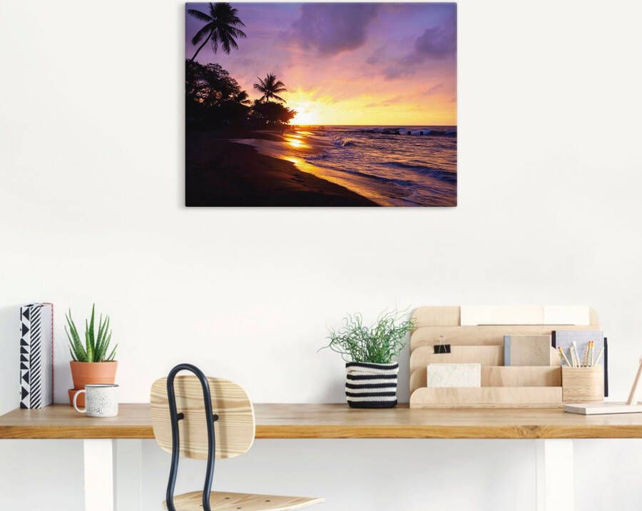 Artland Artprint Tropisch strand als artprint van aluminium artprint voor buiten artprint op linnen poster muursticker