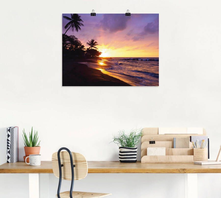 Artland Artprint Tropisch strand als artprint van aluminium artprint voor buiten artprint op linnen poster muursticker