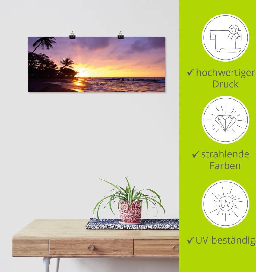 Artland Artprint Tropisch strand als artprint van aluminium artprint voor buiten artprint op linnen poster muursticker