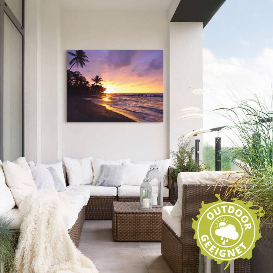 Artland Artprint Tropisch strand als artprint van aluminium artprint voor buiten artprint op linnen poster muursticker