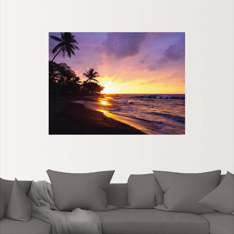 Artland Artprint Tropisch strand als artprint van aluminium artprint voor buiten artprint op linnen poster muursticker