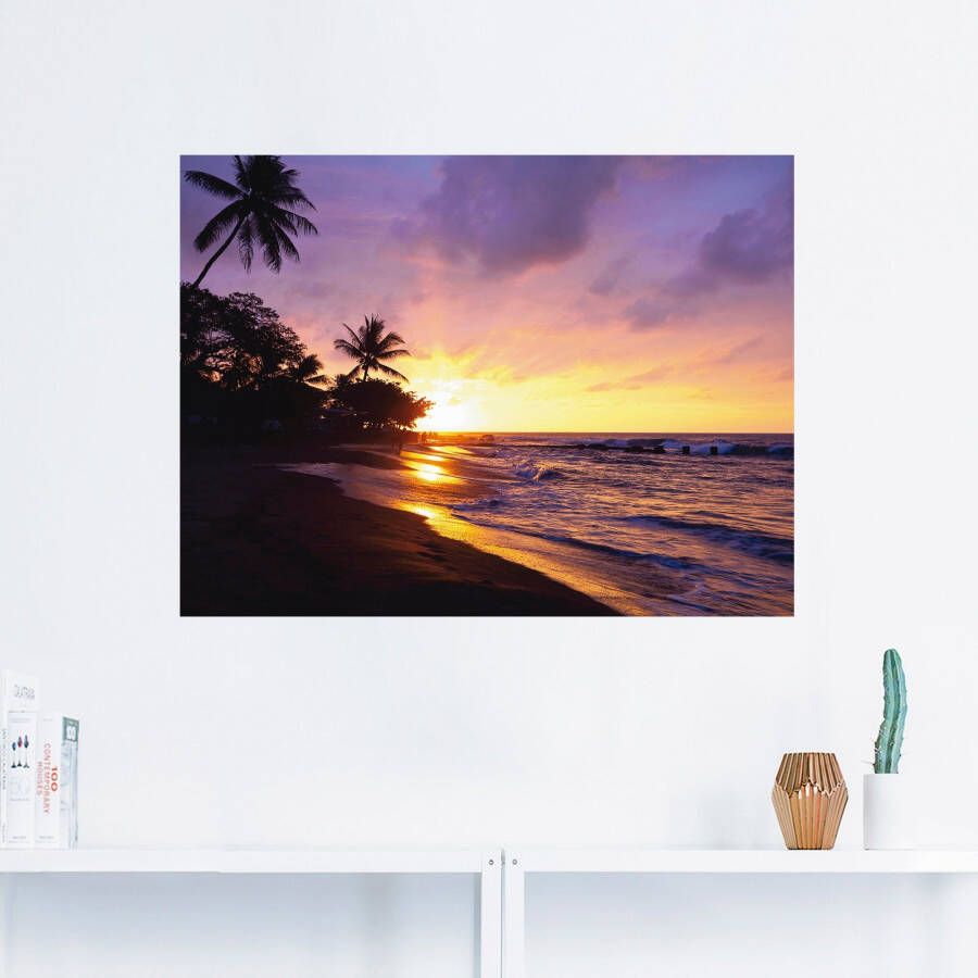 Artland Artprint Tropisch strand als artprint van aluminium artprint voor buiten artprint op linnen poster muursticker