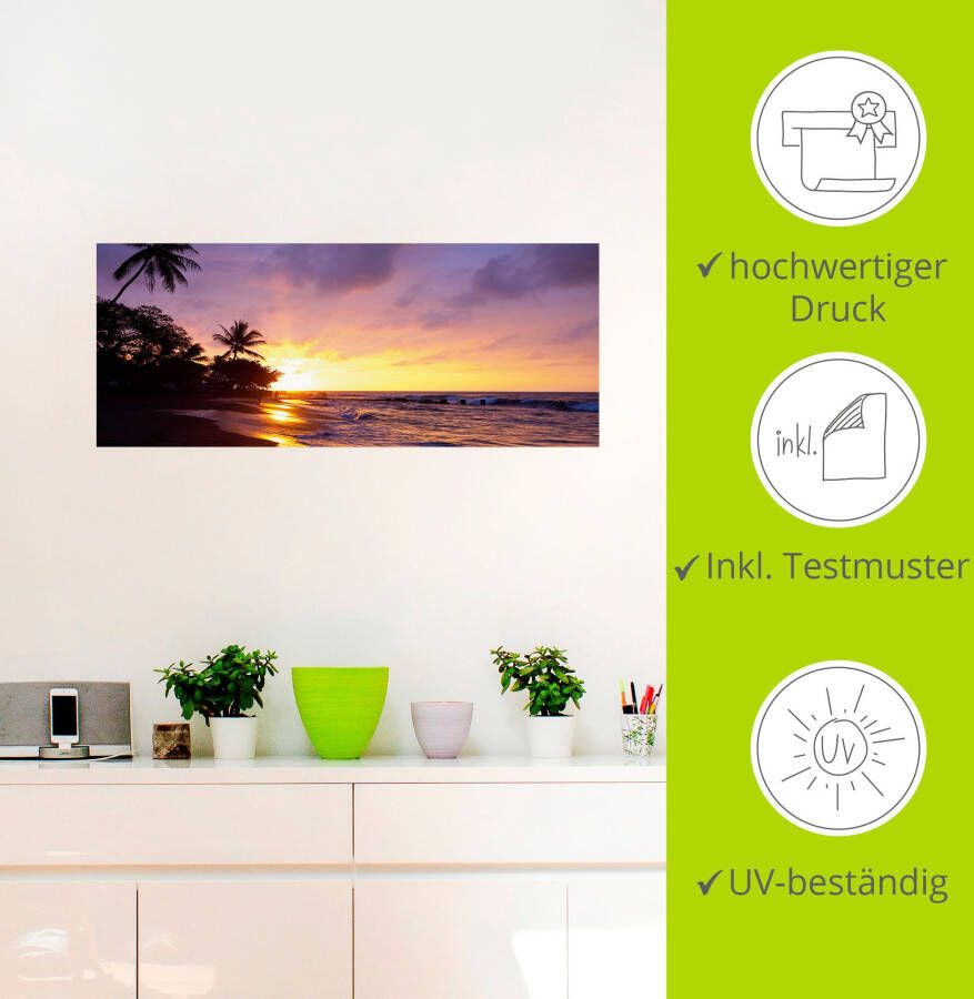 Artland Artprint Tropisch strand als artprint van aluminium artprint voor buiten artprint op linnen poster muursticker