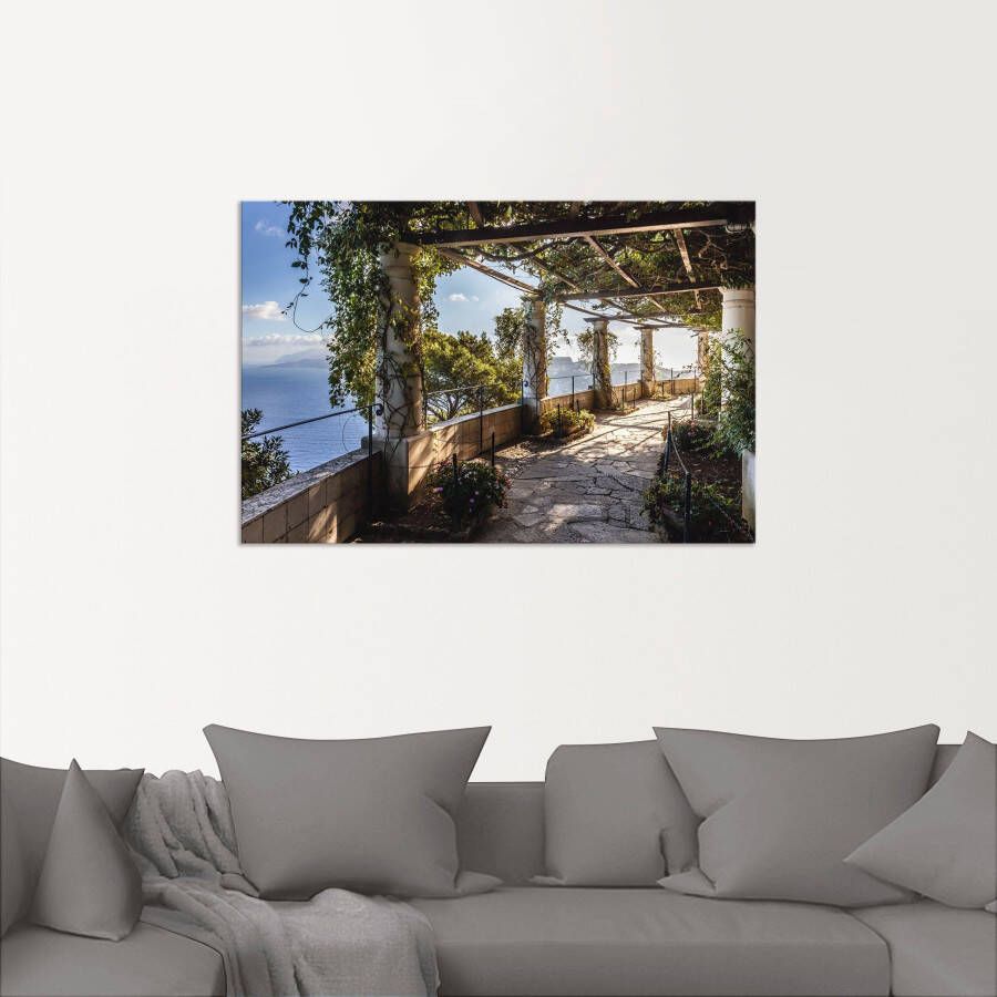 Artland Artprint Tuin van de villa San Michele op capri als artprint van aluminium artprint voor buiten artprint op linnen poster muursticker