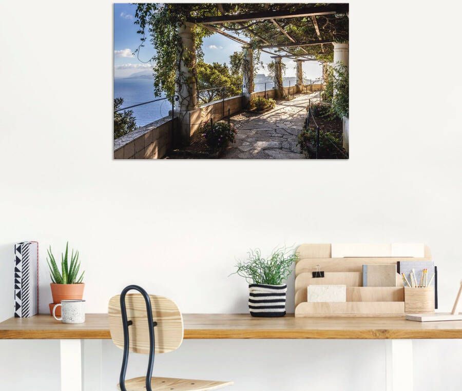 Artland Artprint Tuin van de villa San Michele op capri als artprint van aluminium artprint voor buiten artprint op linnen poster muursticker