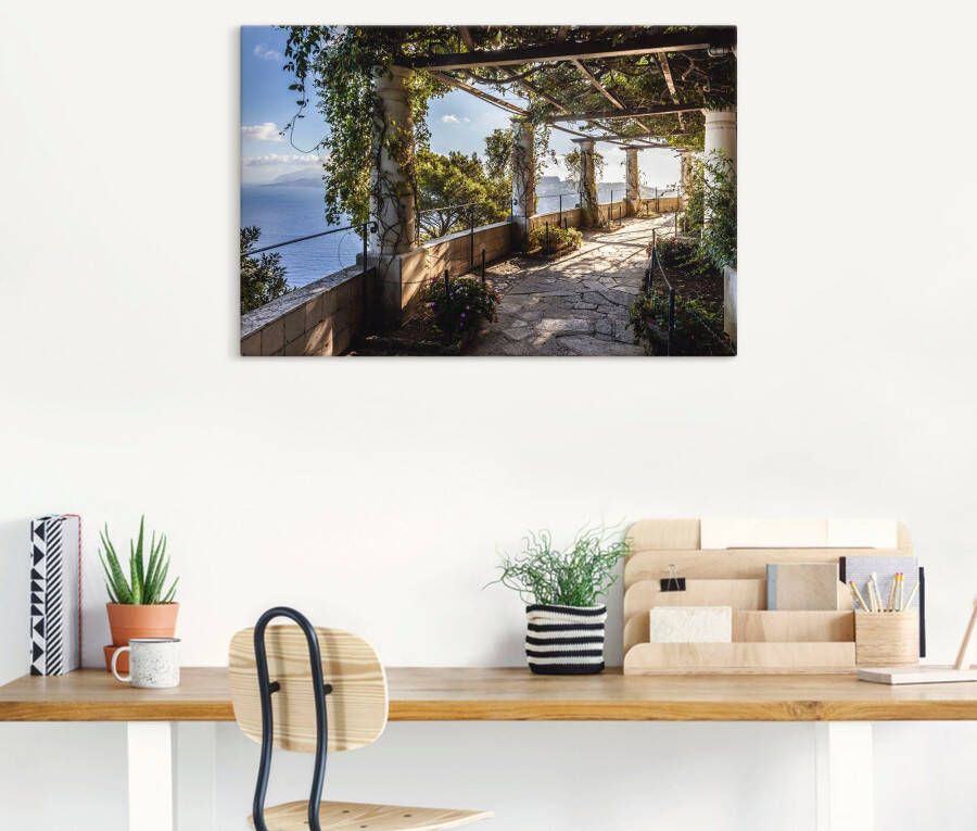 Artland Artprint Tuin van de villa San Michele op capri als artprint van aluminium artprint voor buiten artprint op linnen poster muursticker