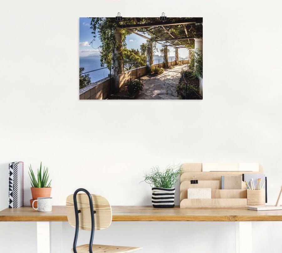 Artland Artprint Tuin van de villa San Michele op capri als artprint van aluminium artprint voor buiten artprint op linnen poster muursticker