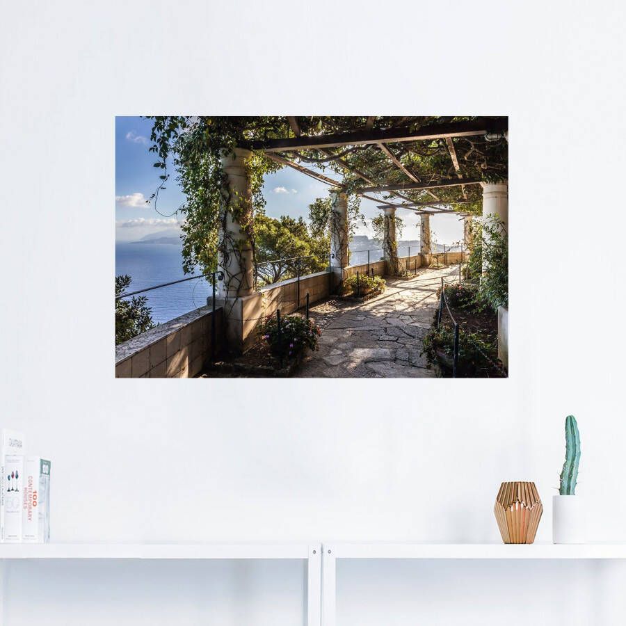 Artland Artprint Tuin van de villa San Michele op capri als artprint van aluminium artprint voor buiten artprint op linnen poster muursticker