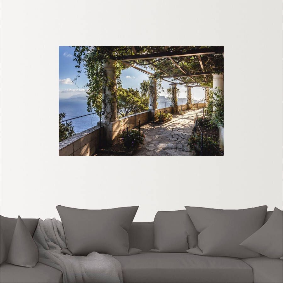 Artland Artprint Tuin van de villa San Michele op capri als artprint van aluminium artprint voor buiten artprint op linnen poster muursticker