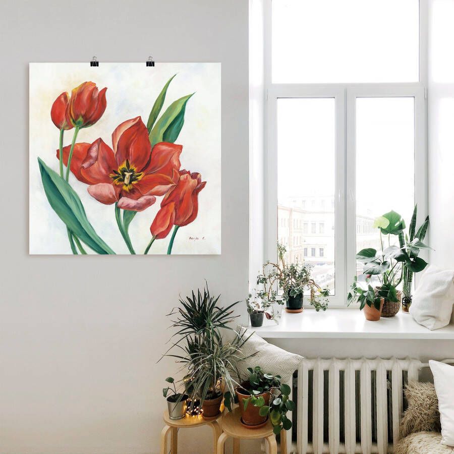 Artland Artprint Tulpen I als artprint op linnen poster in verschillende formaten maten