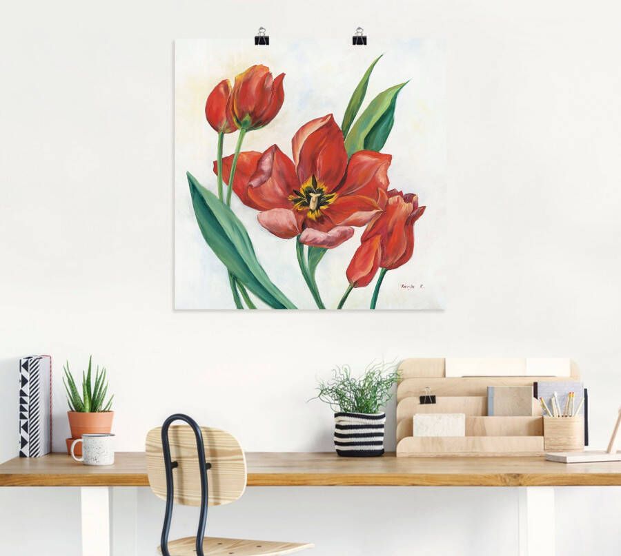 Artland Artprint Tulpen I als artprint op linnen poster in verschillende formaten maten