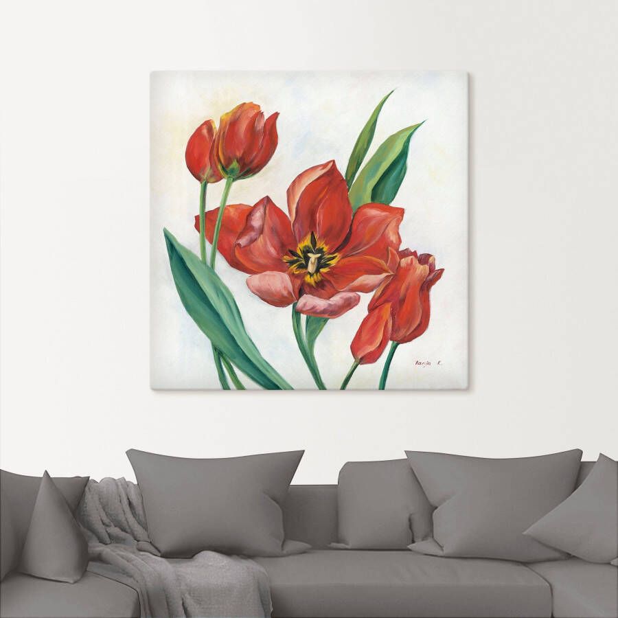 Artland Artprint Tulpen I als artprint op linnen poster in verschillende formaten maten