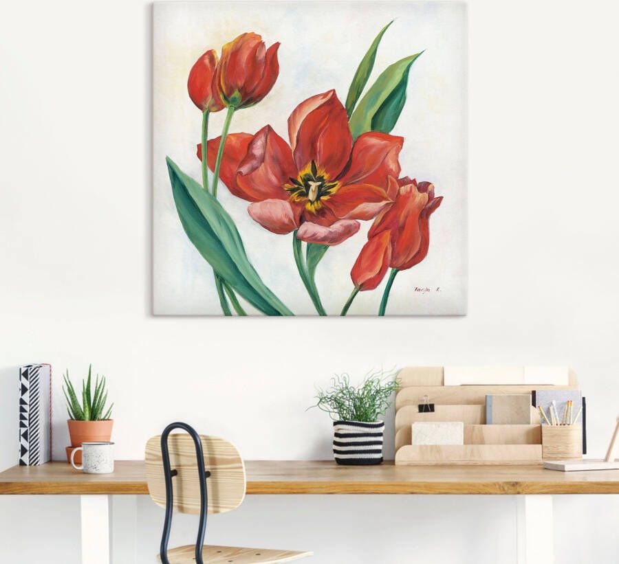 Artland Artprint Tulpen I als artprint op linnen poster in verschillende formaten maten