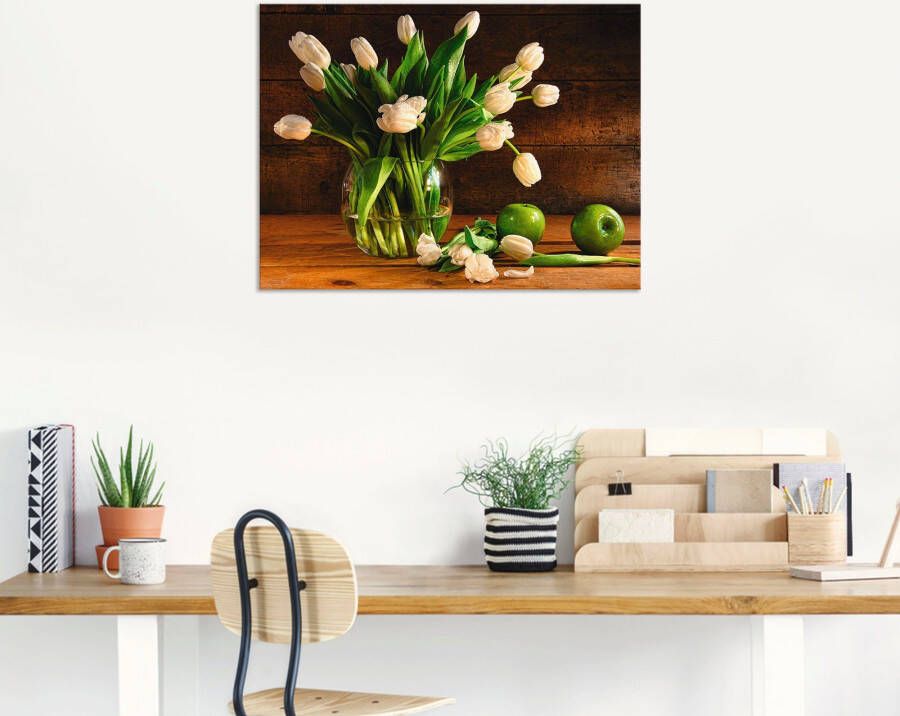 Artland Artprint Tulpen in glazen vaas als artprint van aluminium artprint voor buiten artprint op linnen in verschillende maten