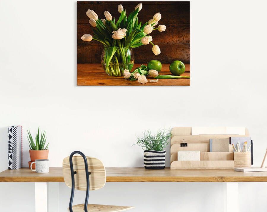 Artland Artprint Tulpen in glazen vaas als artprint van aluminium artprint voor buiten artprint op linnen in verschillende maten