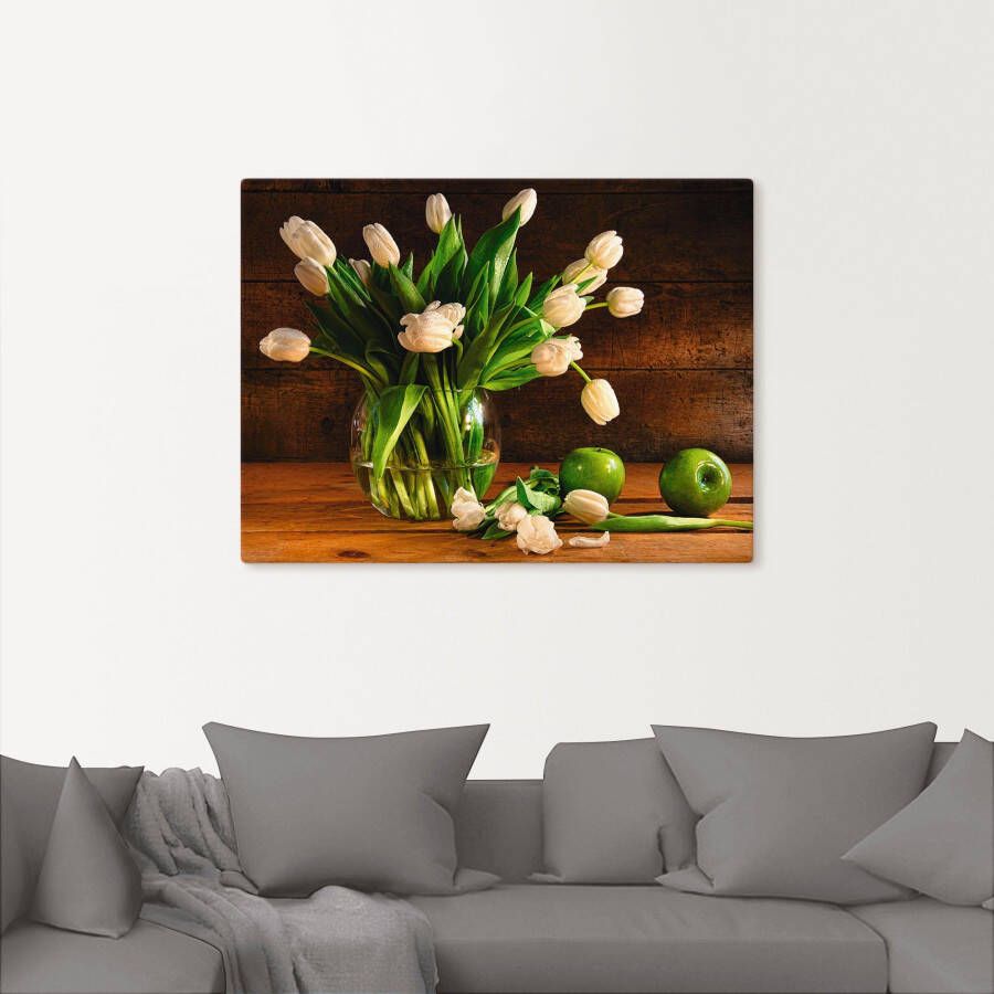 Artland Artprint Tulpen in glazen vaas als artprint van aluminium artprint voor buiten artprint op linnen in verschillende maten