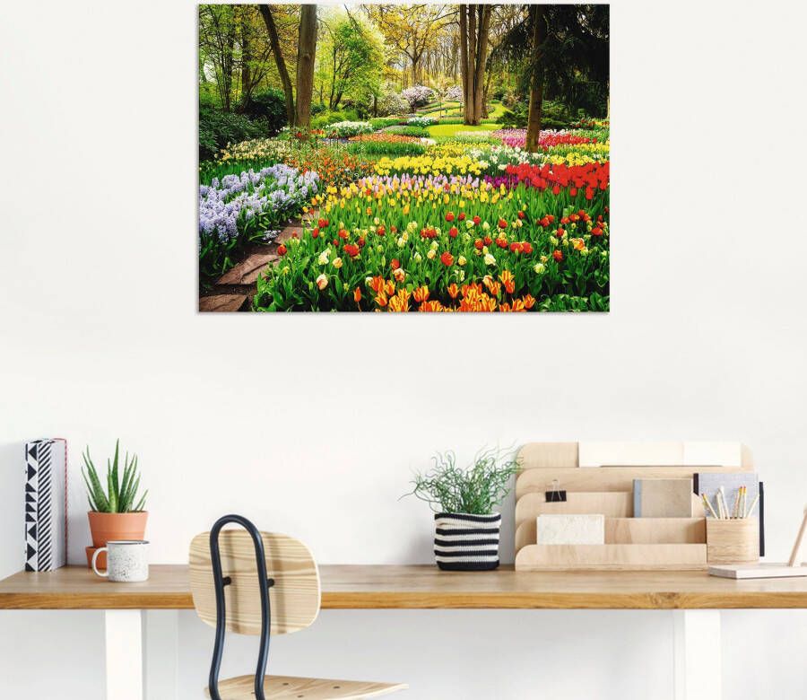 Artland Artprint Tulpenbloesem Tulpen tuin voorjaar als artprint van aluminium artprint voor buiten artprint op linnen poster muursticker