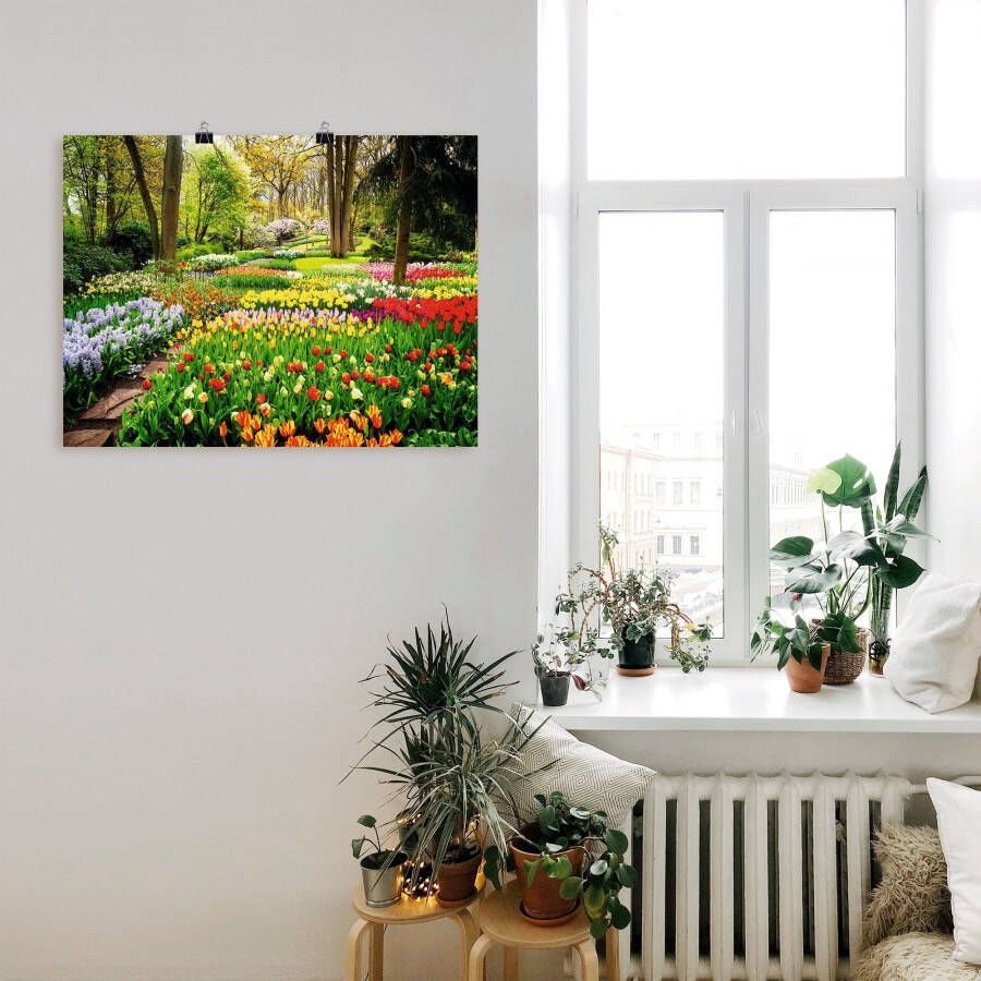 Artland Artprint Tulpenbloesem Tulpen tuin voorjaar als artprint van aluminium artprint voor buiten artprint op linnen poster muursticker