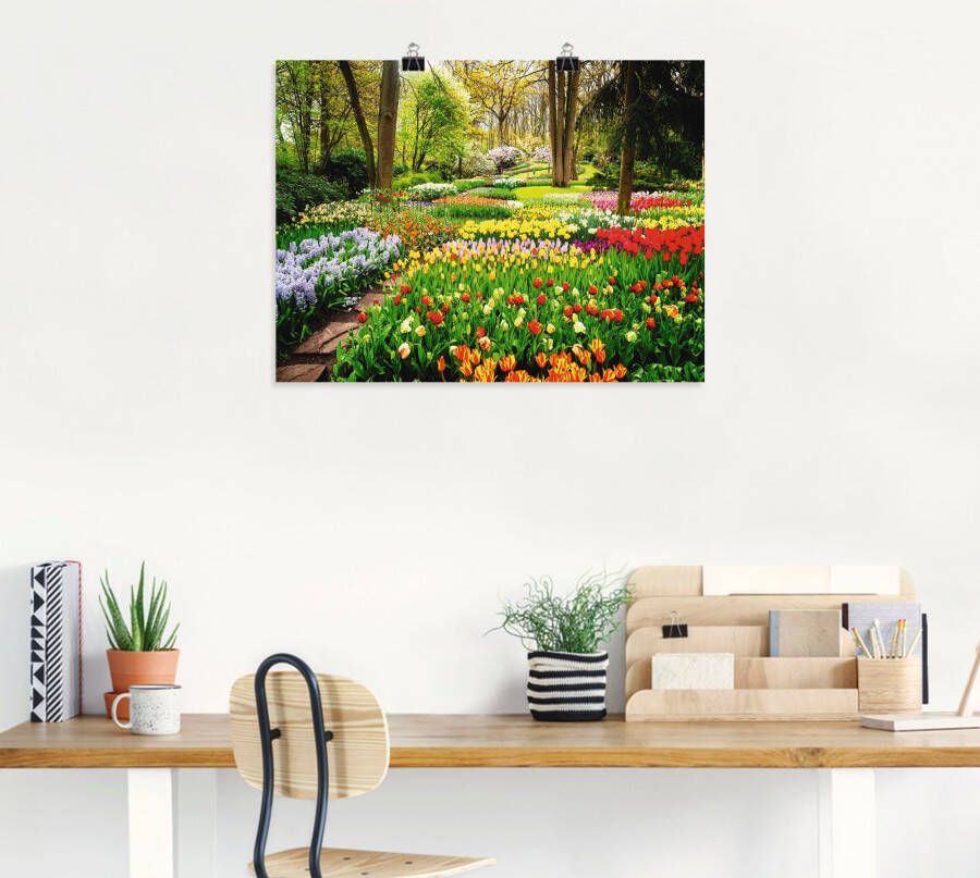 Artland Artprint Tulpenbloesem Tulpen tuin voorjaar als artprint van aluminium artprint voor buiten artprint op linnen poster muursticker