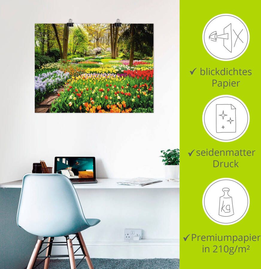 Artland Artprint Tulpenbloesem Tulpen tuin voorjaar als artprint van aluminium artprint voor buiten artprint op linnen poster muursticker