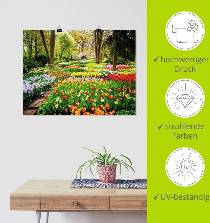 Artland Artprint Tulpenbloesem Tulpen tuin voorjaar als artprint van aluminium artprint voor buiten artprint op linnen poster muursticker