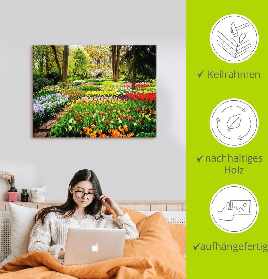 Artland Artprint Tulpenbloesem Tulpen tuin voorjaar als artprint van aluminium artprint voor buiten artprint op linnen poster muursticker