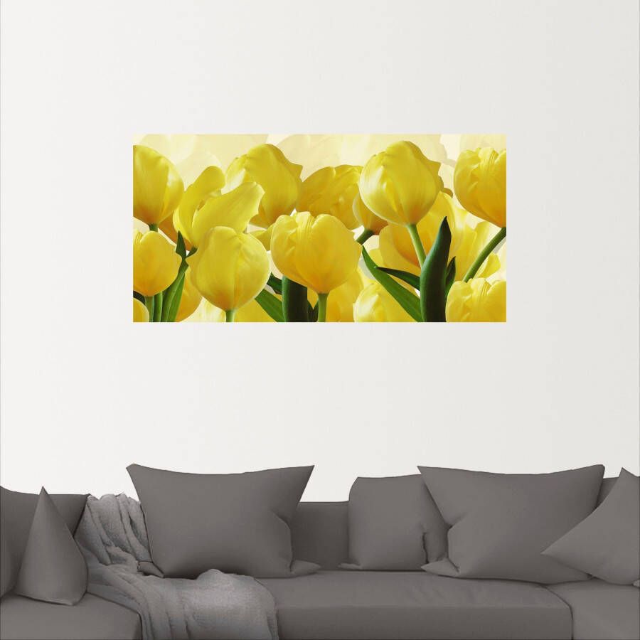 Artland Artprint Tulpenveld geel als artprint op linnen poster in verschillende formaten maten