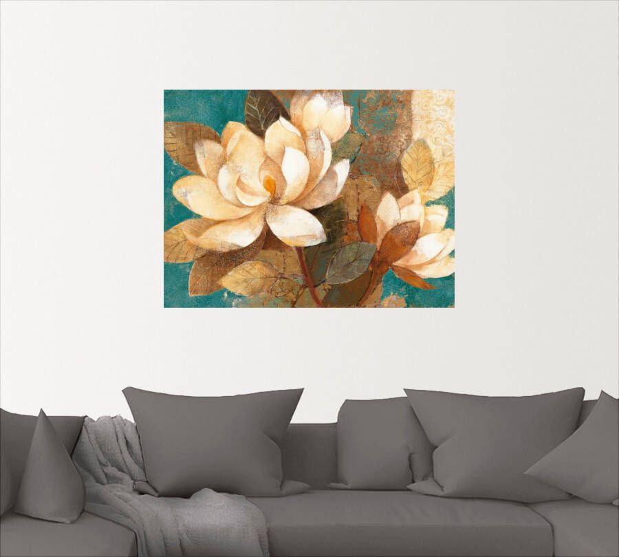 Artland Artprint Turquoise magnolia's als poster muursticker in verschillende maten