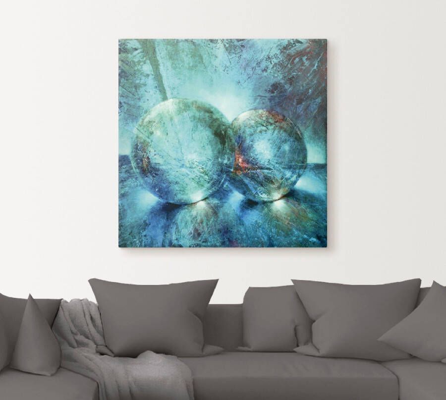 Artland Artprint Twee blauwe knikkers_ als artprint van aluminium artprint voor buiten artprint op linnen poster in verschillende maten. maten