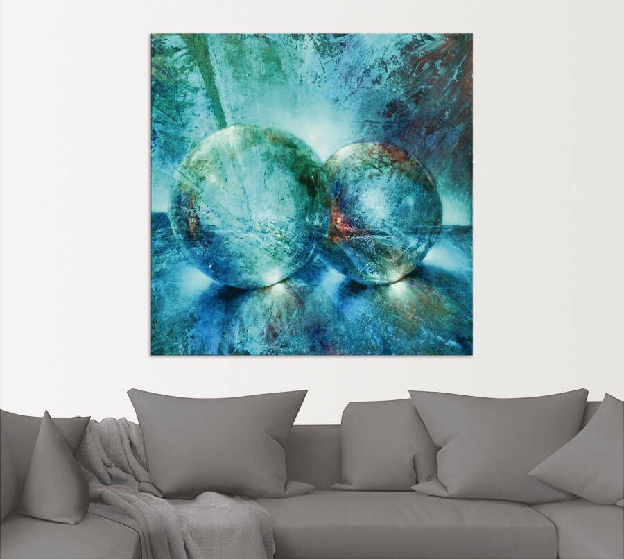 Artland Artprint Twee blauwe knikkers_ als artprint van aluminium artprint voor buiten artprint op linnen poster in verschillende maten. maten