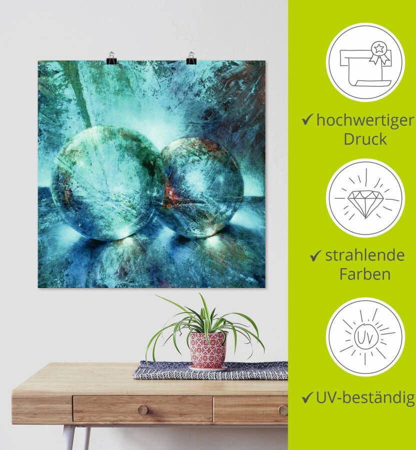 Artland Artprint Twee blauwe knikkers_ als artprint van aluminium artprint voor buiten artprint op linnen poster in verschillende maten. maten