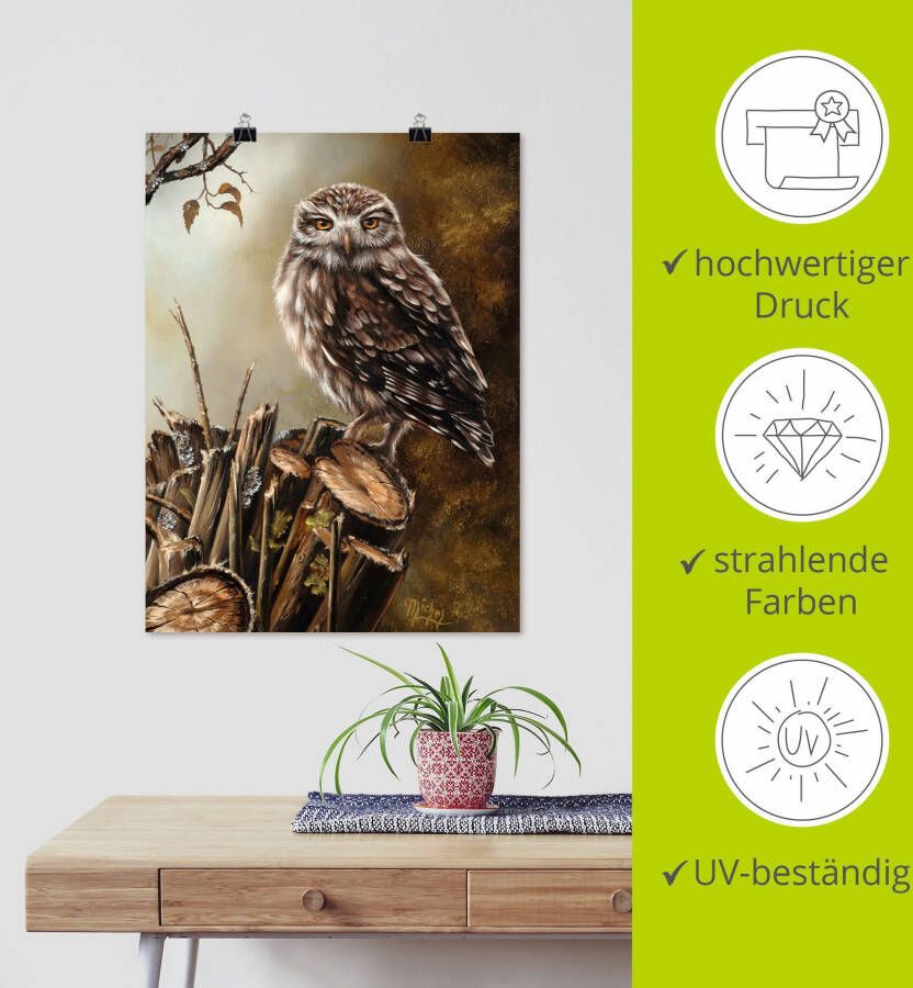 Artland Artprint Uil als artprint op linnen poster in verschillende formaten maten