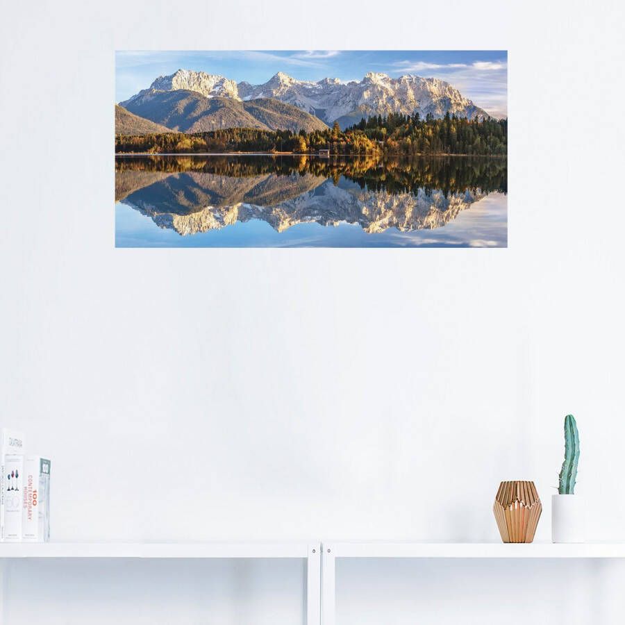 Artland Artprint Uitzicht op de Karwendel aan de Barmsee als artprint op linnen muursticker in verschillende maten