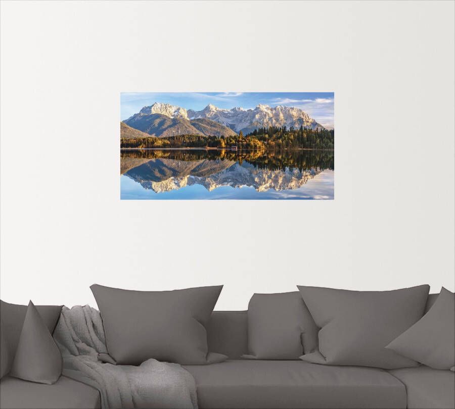 Artland Artprint Uitzicht op de Karwendel aan de Barmsee als artprint op linnen muursticker in verschillende maten