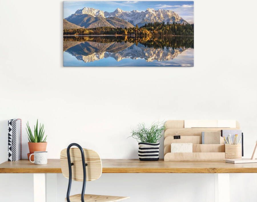 Artland Artprint Uitzicht op de Karwendel aan de Barmsee als artprint op linnen muursticker in verschillende maten