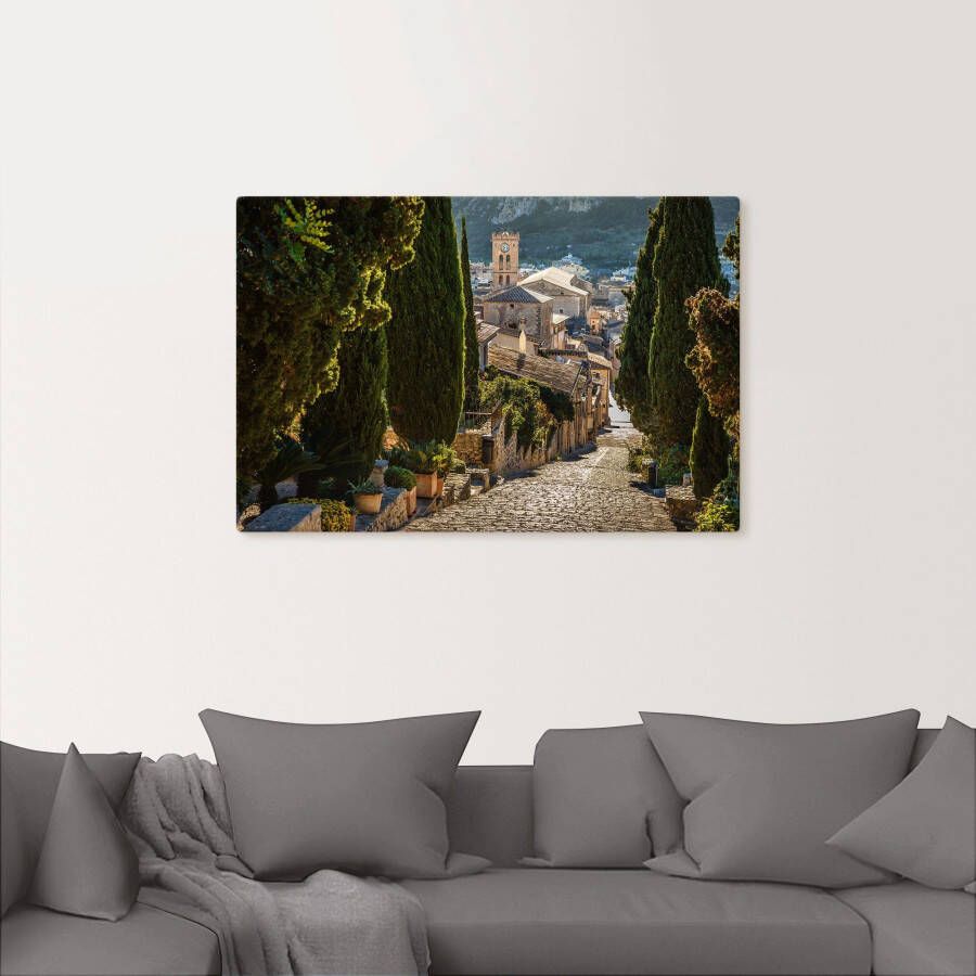 Artland Artprint Uitzicht op Pollenca vanaf Calvarie als artprint van aluminium artprint voor buiten artprint op linnen in verschillende maten