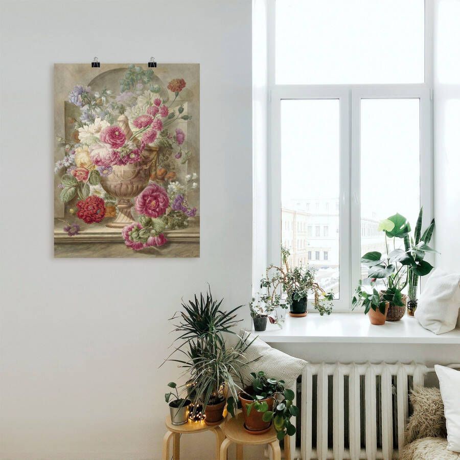 Artland Artprint Vaas met bloemen als artprint op linnen poster muursticker in verschillende maten