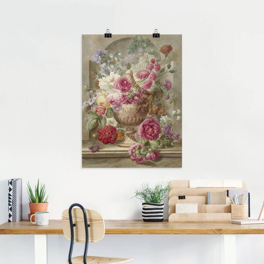 Artland Artprint Vaas met bloemen als artprint op linnen poster muursticker in verschillende maten