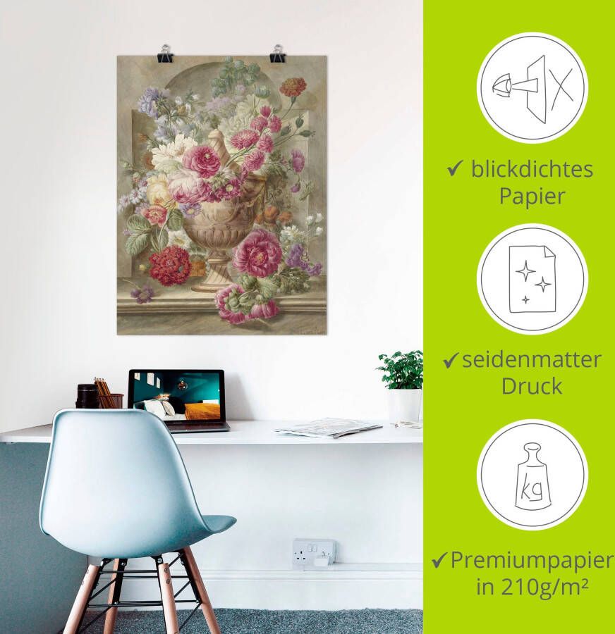 Artland Artprint Vaas met bloemen als artprint op linnen poster muursticker in verschillende maten