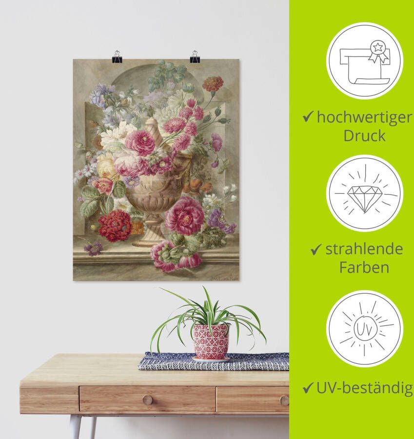 Artland Artprint Vaas met bloemen als artprint op linnen poster muursticker in verschillende maten