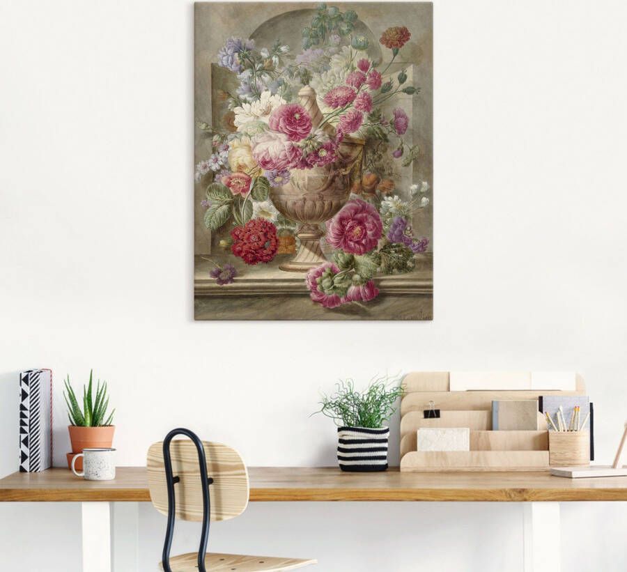 Artland Artprint Vaas met bloemen als artprint op linnen poster muursticker in verschillende maten