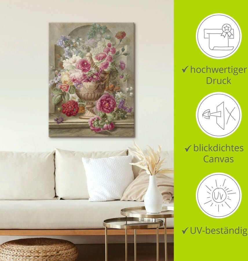 Artland Artprint Vaas met bloemen als artprint op linnen poster muursticker in verschillende maten