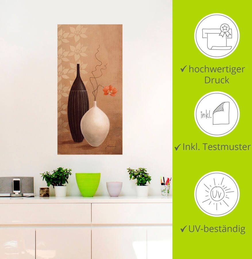 Artland Artprint Vaas met smalle hals als artprint van aluminium artprint op linnen muursticker verschillende maten