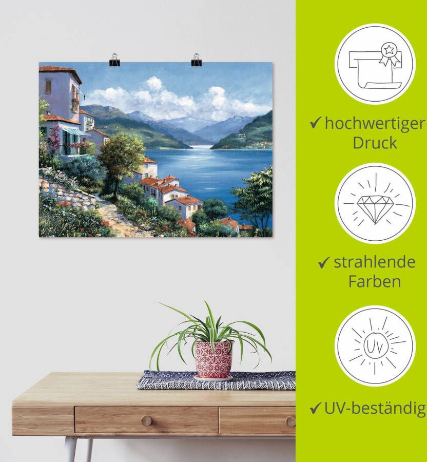 Artland Artprint Vakantie uitzicht als artprint op linnen poster in verschillende formaten maten