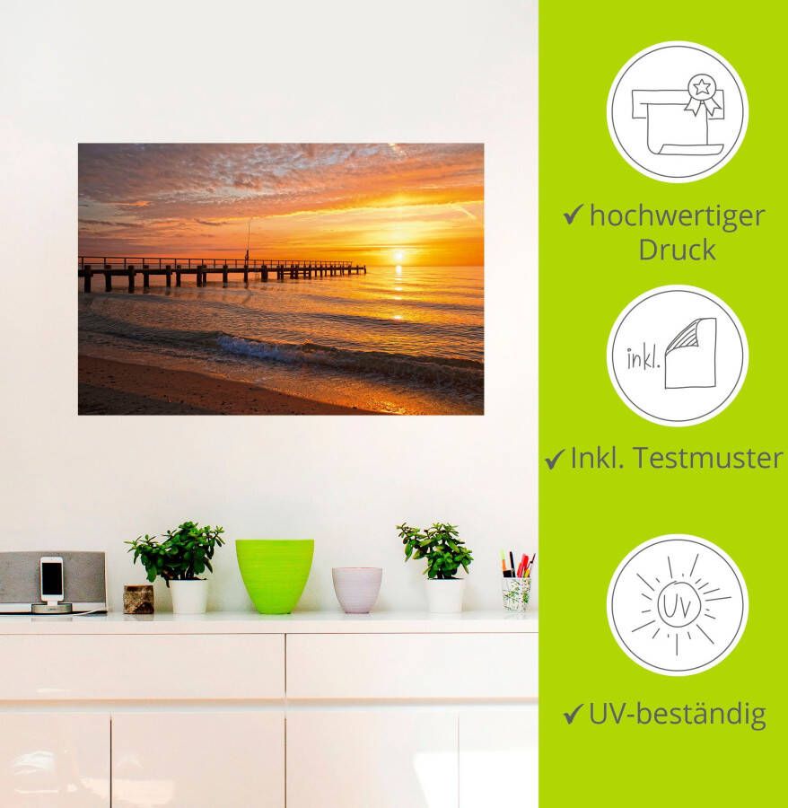 Artland Artprint Vakantiegevoel aan het Oostzeestrand als artprint op linnen poster muursticker in verschillende maten