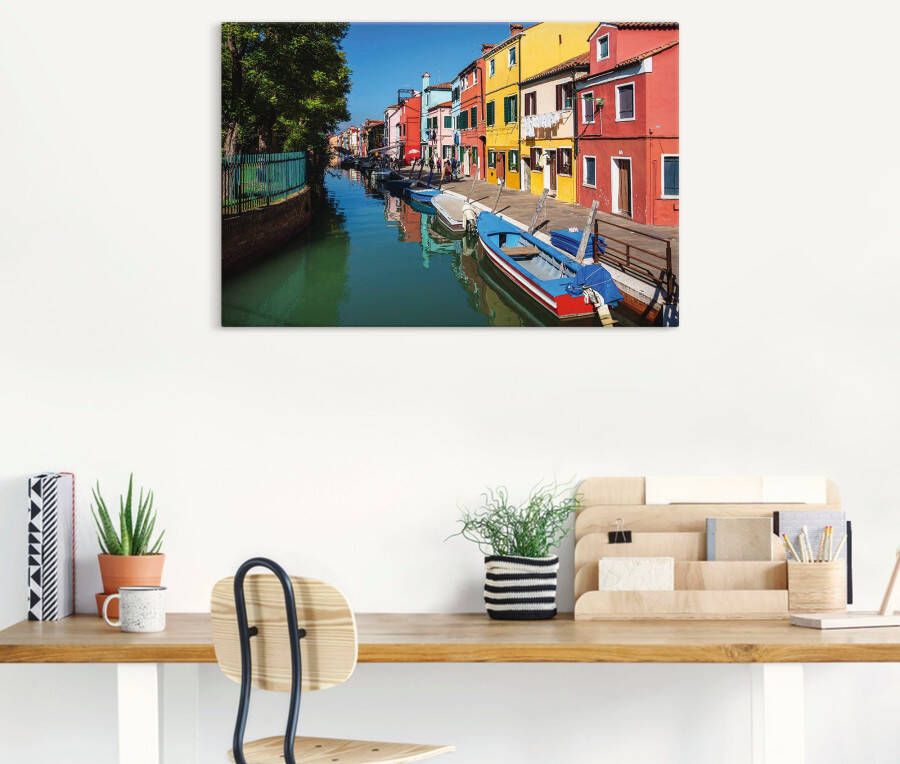 Artland Artprint Veelkleurig gebouw op eiland Burano Venetië als artprint op linnen poster in verschillende formaten maten