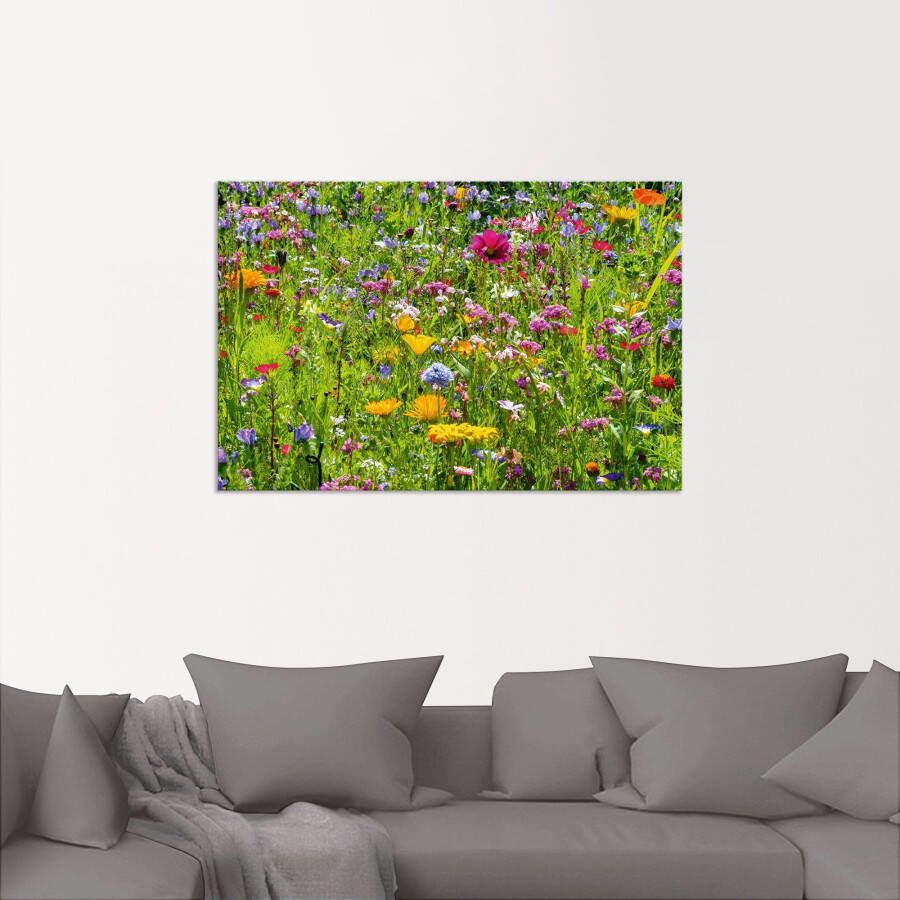 Artland Artprint Veelkleurige bloemenweide als artprint van aluminium artprint voor buiten artprint op linnen poster muursticker